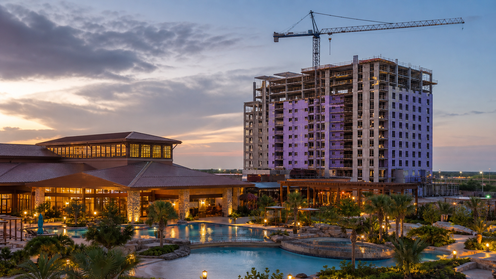 tribal casino hotel expansion editorial illustration