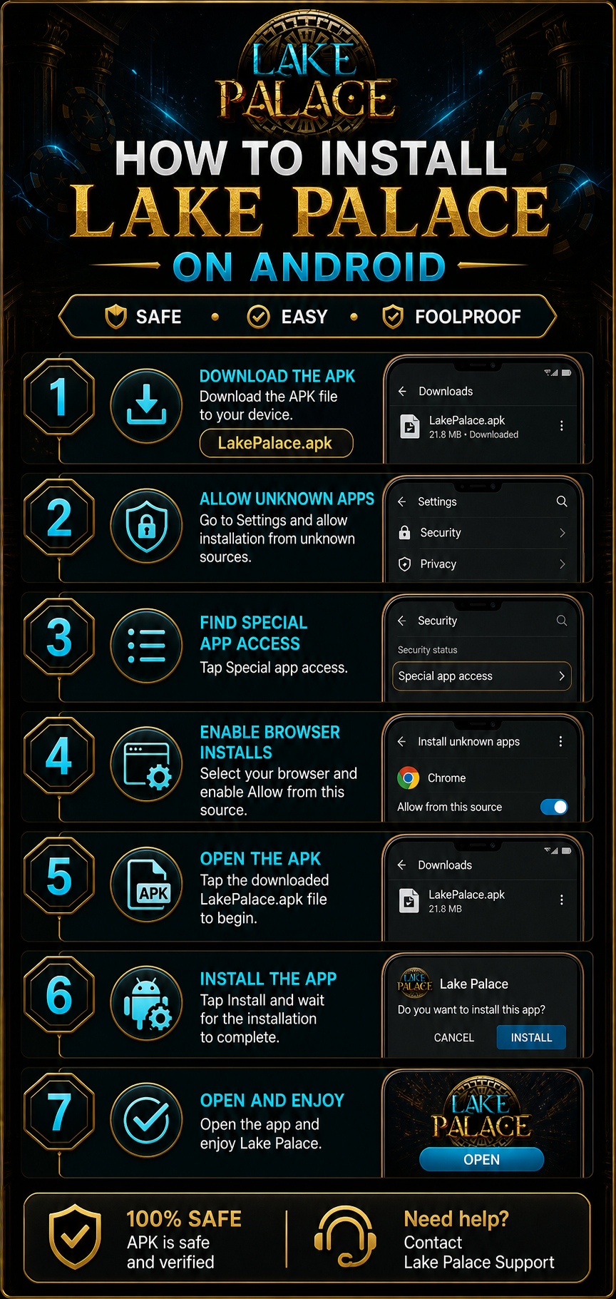 Lake Palace Android app installation steps