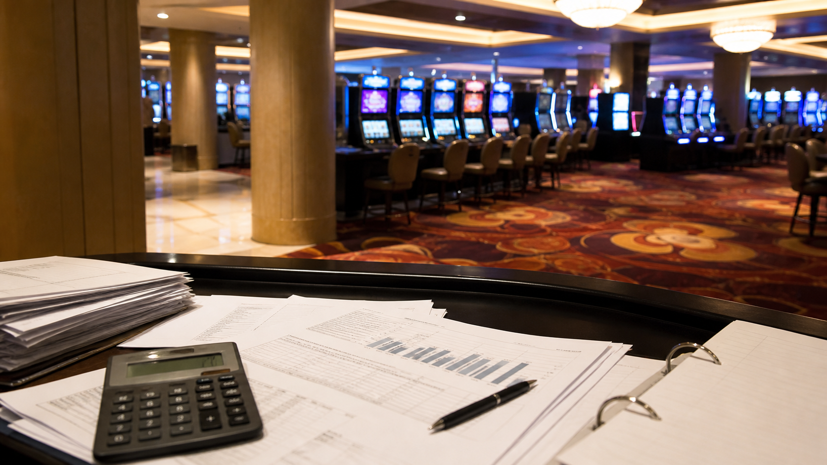 Atlantic City casino profits editorial illustration