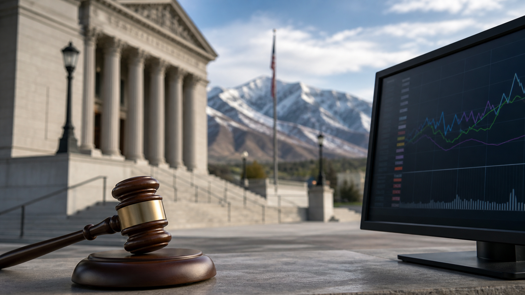 Utah Kalshi ruling editorial illustration