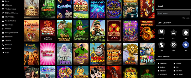 Lake Palace’s desktop game lobby from Chipy’s review gallery.